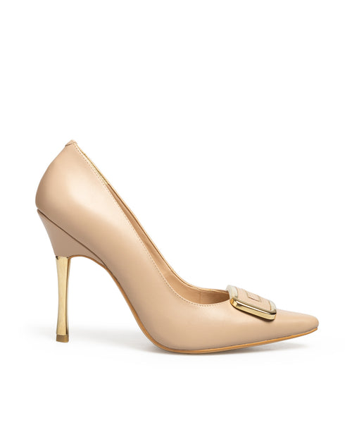 Zapatilla Nude Picuda Con Hebilla 21407